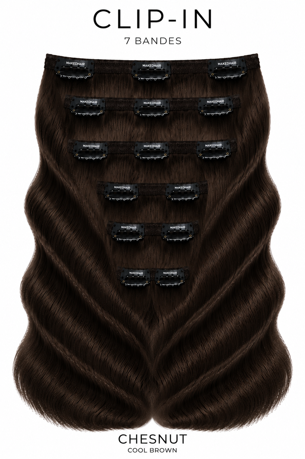 CLIP IN - CHESNUT 60"