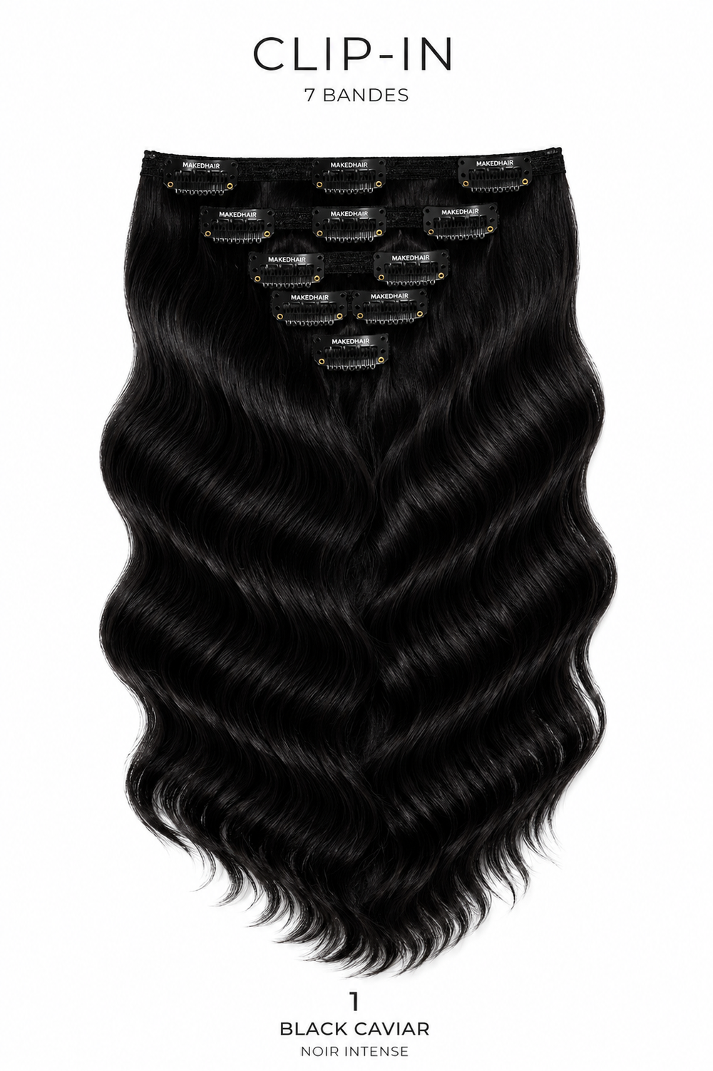 CLIP IN - BLACK CAVIAR 60"